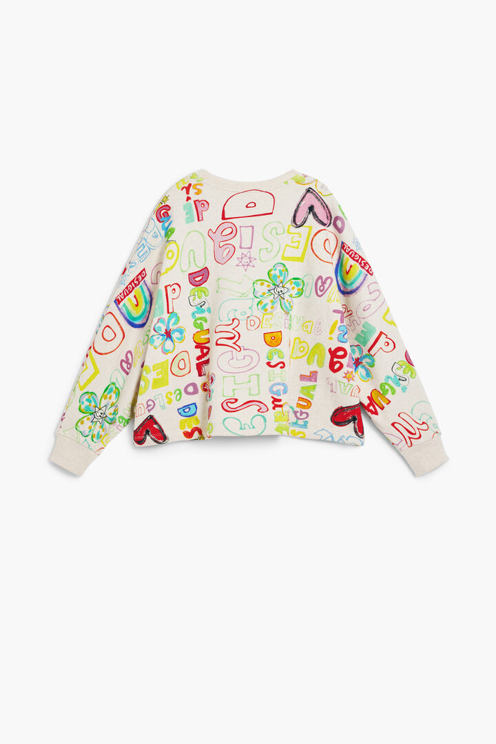 3/4 sleeve sweatshirt with lettering | Desigual