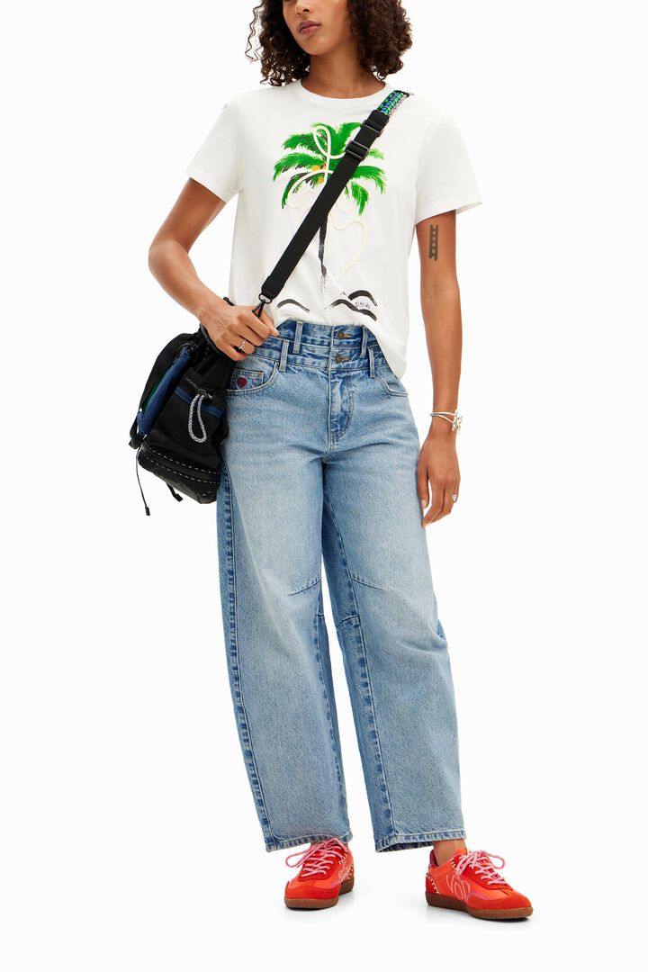 T-shirt palmier peint à la main | Desigual
