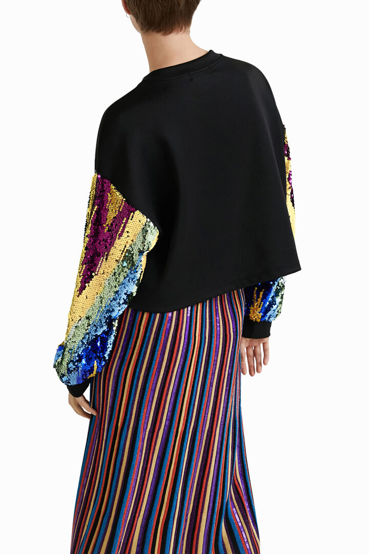 Sudadera crop lentejuelas | Desigual