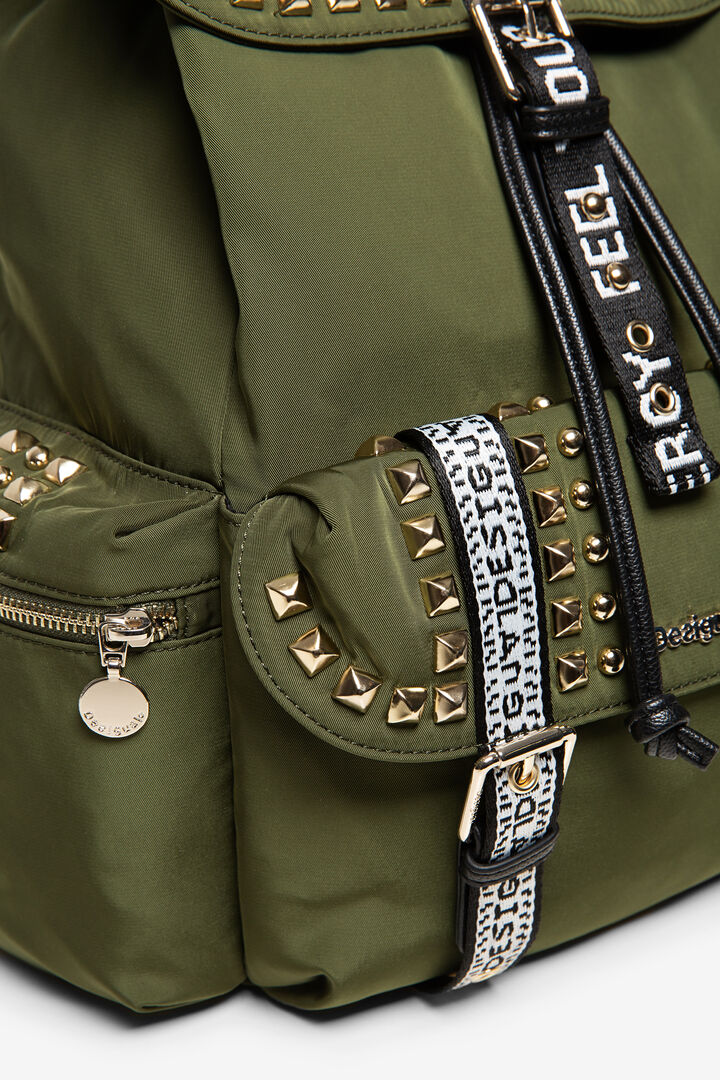 Stud backpack with slogan straps | Desigual
