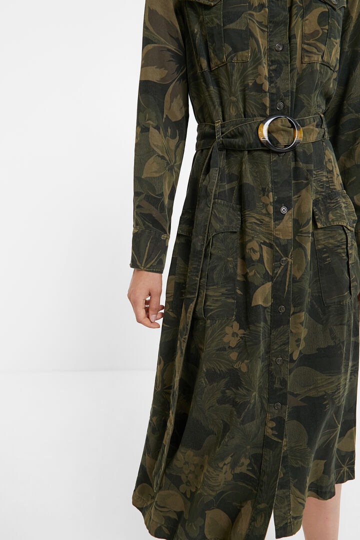Long flared shirt dress | Desigual
