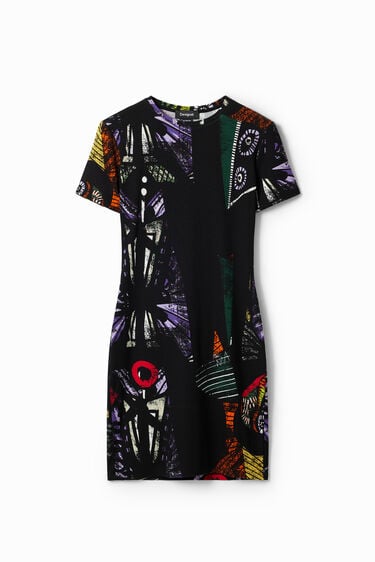 Korte jurk met kubistische print M. Christian Lacroix | Desigual
