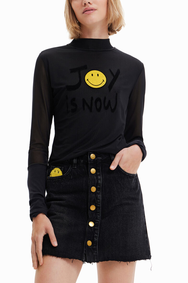 T-shirt met tule en Smiley | Desigual