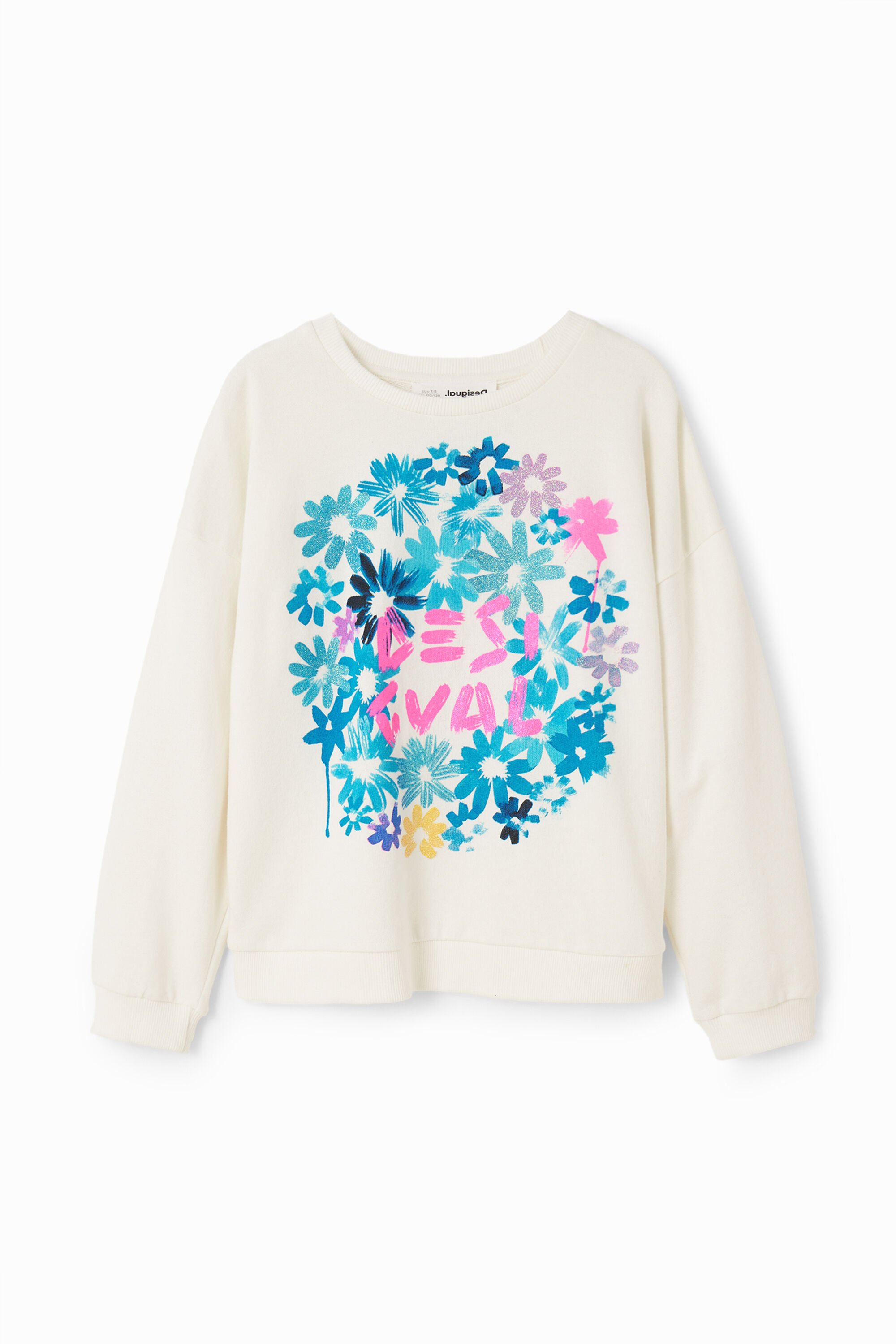 Sweat-shirt fleurs logo