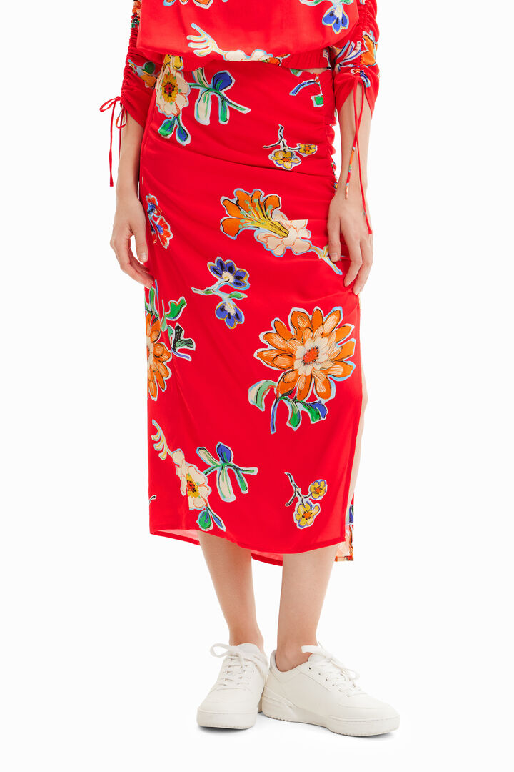 Aangerimpelde midi-rok | Desigual