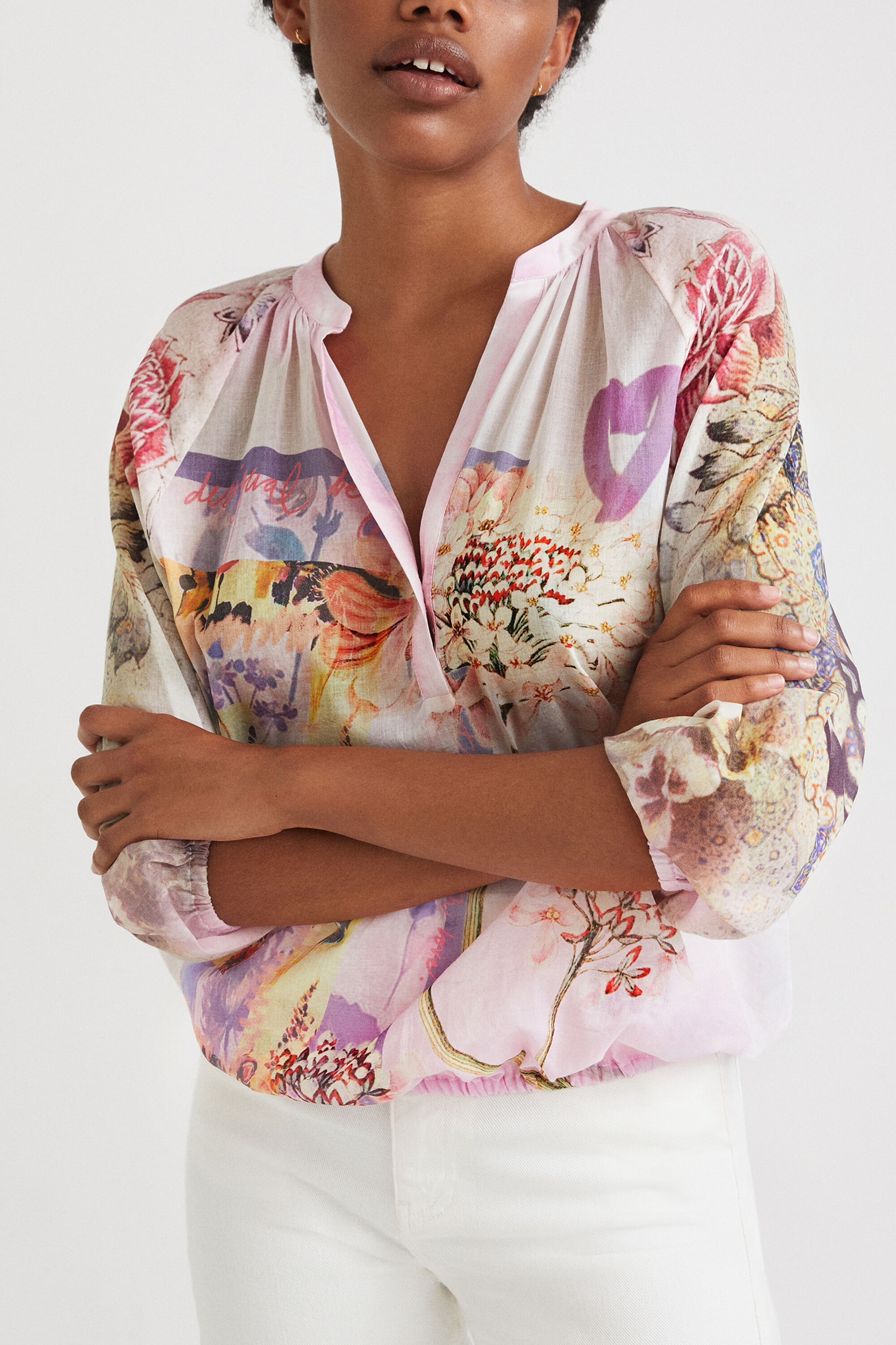 Loose 3 4 sleeve blouse