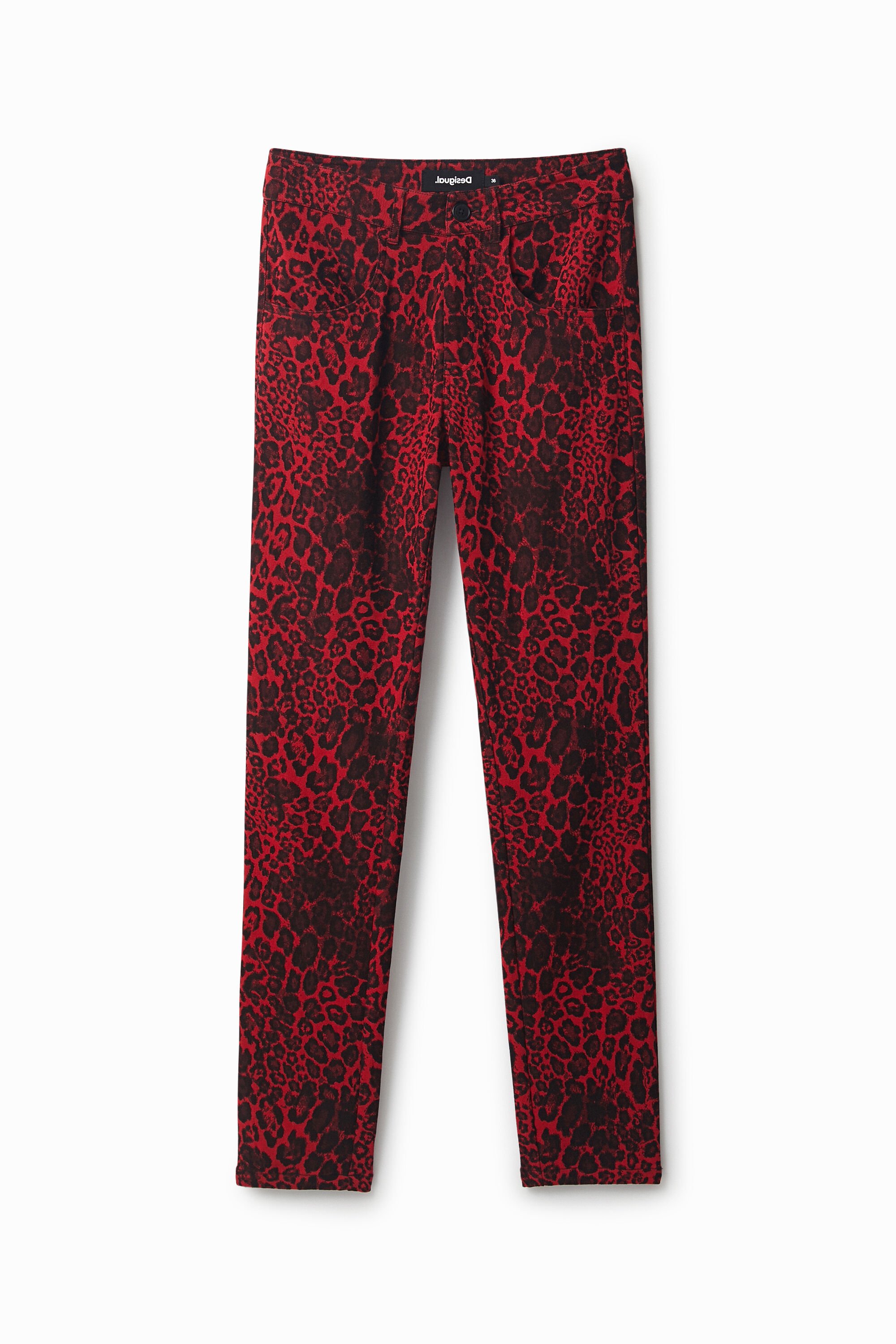 Hose im Slim Fit mit Animal Print