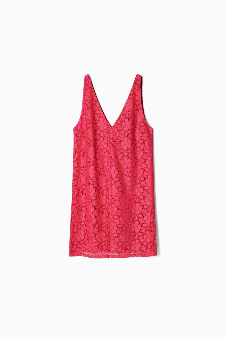 Vestido mini encaje flores | Desigual