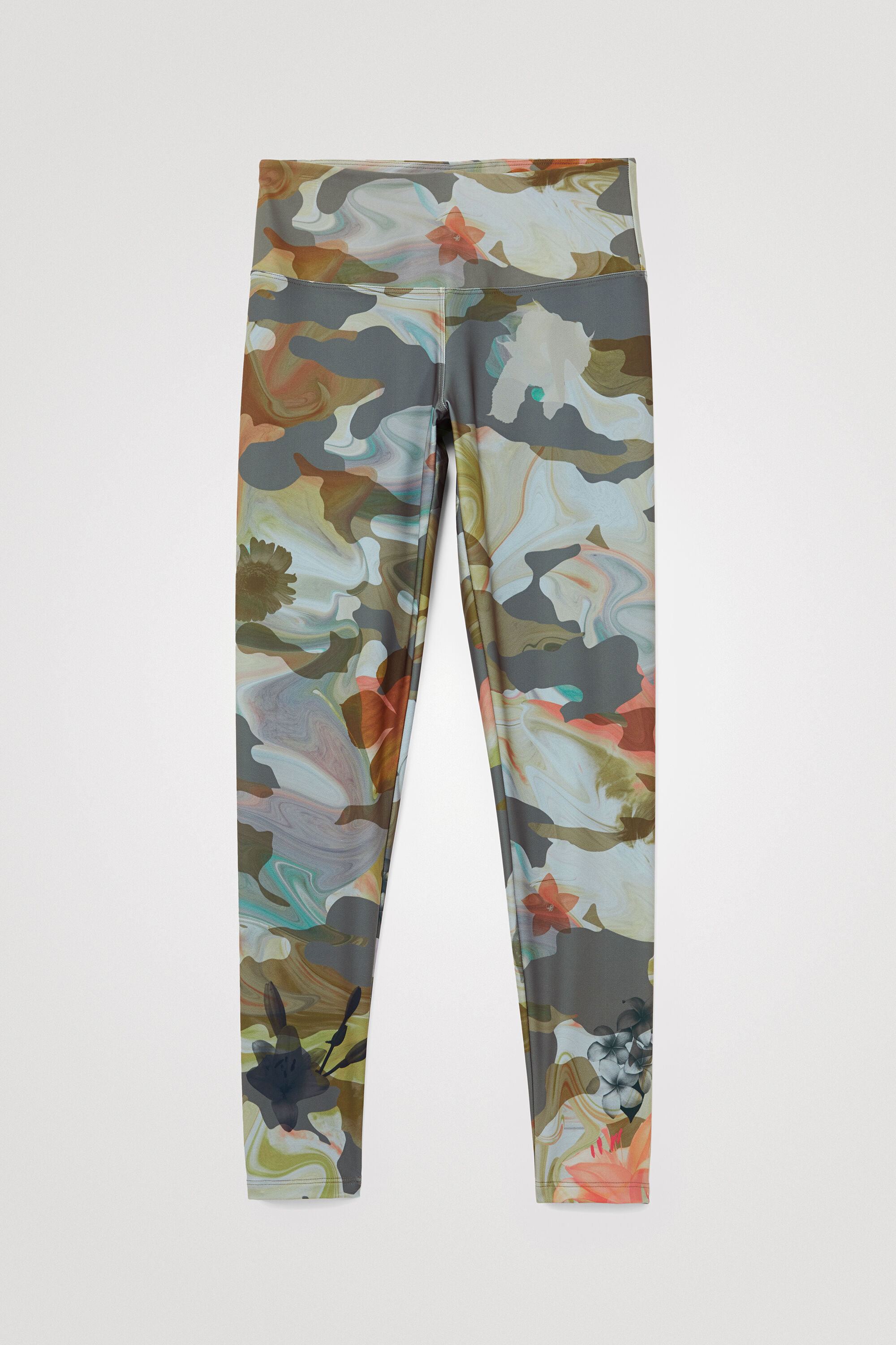 Floral camouflage print leggings