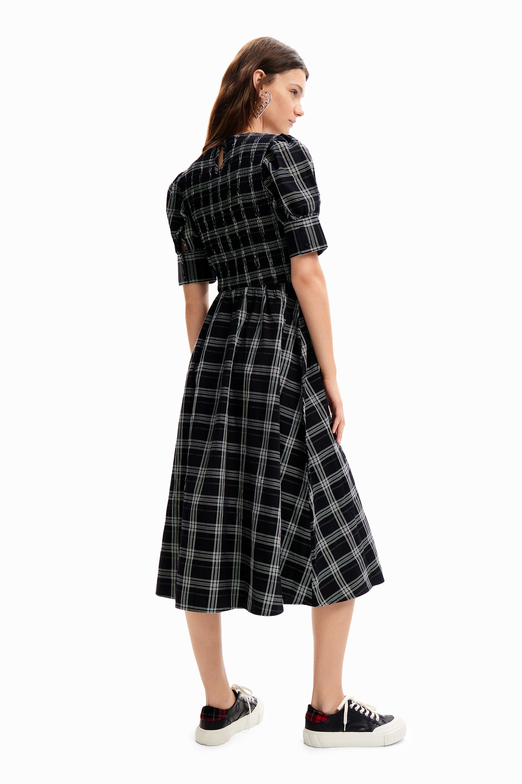 Vestido cuadros desigual clearance