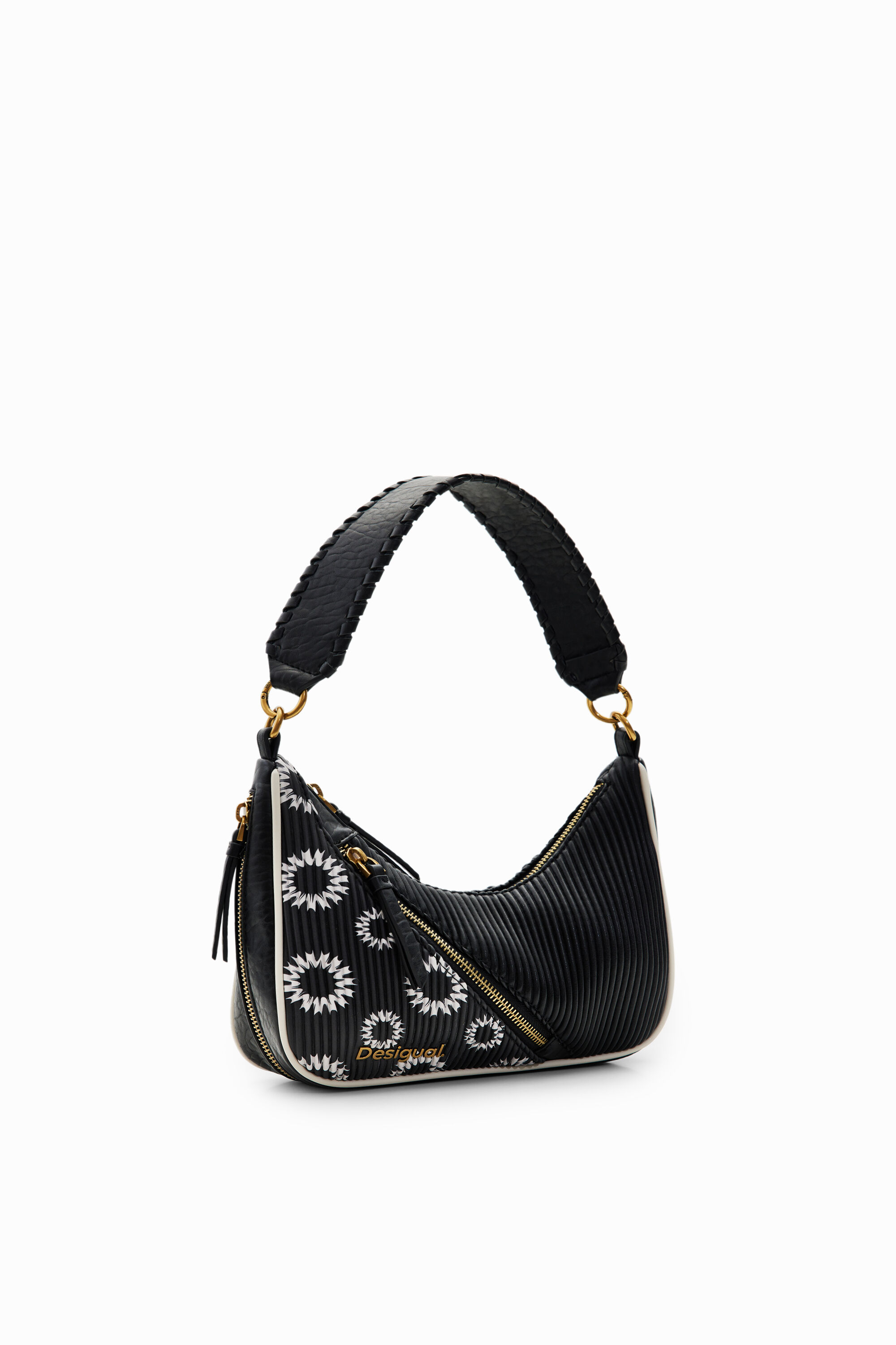 Desigual Small Patchwork Bag In Black