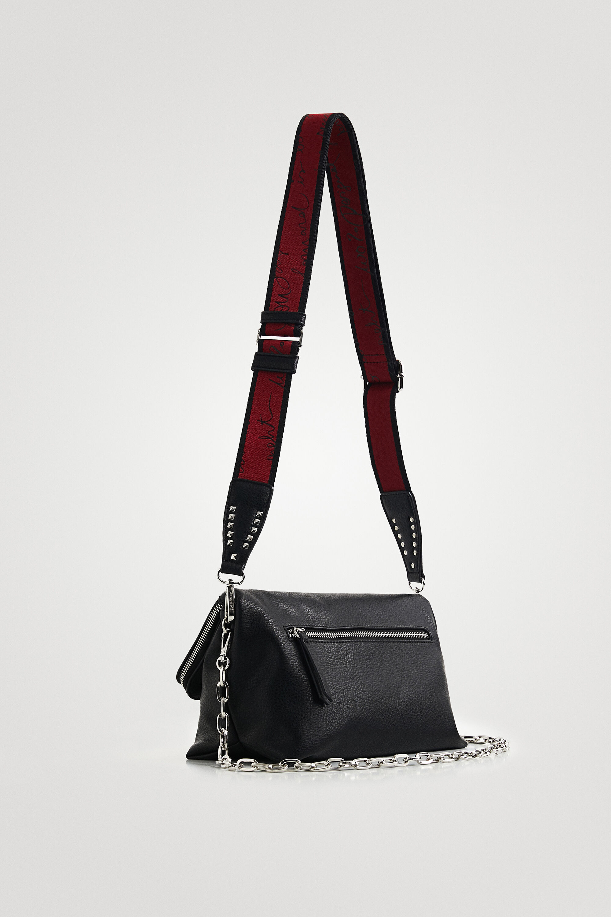 Leather effect sling handbag