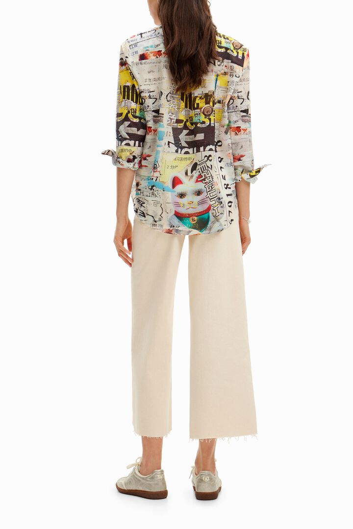 Newspaper cutouts shirt | Desigual
