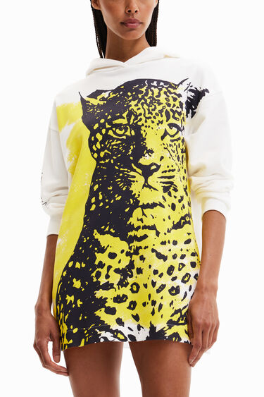 Short feline sweatshirt dress | Desigual