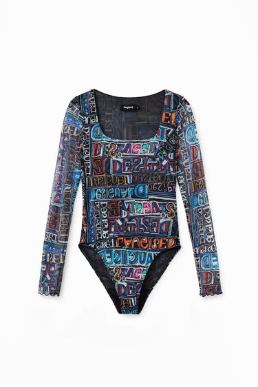 Tulle arty logo bodysuit | Desigual