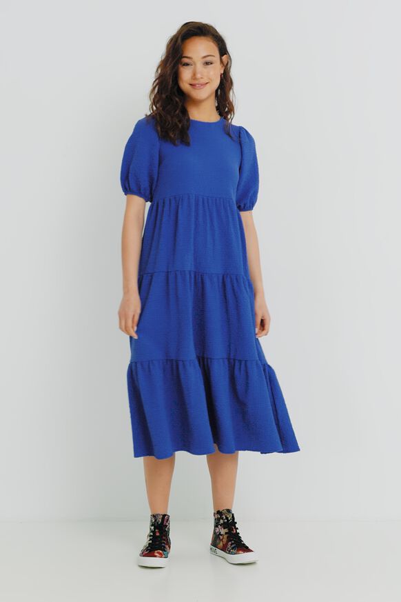 Plain texturized midi-dress | Desigual