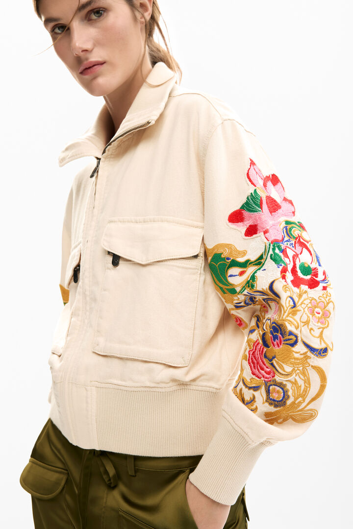 Patch jacket with flowers | Desigual