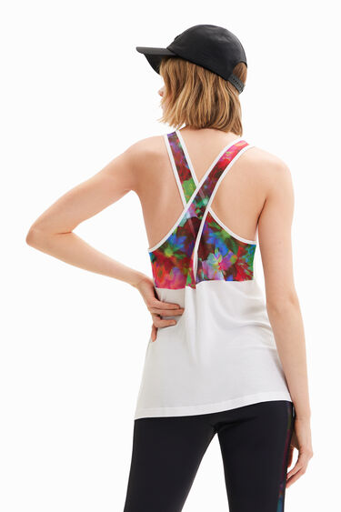 A escala nacional Compañero datos Women's Sport floral vest top I Desigual.com