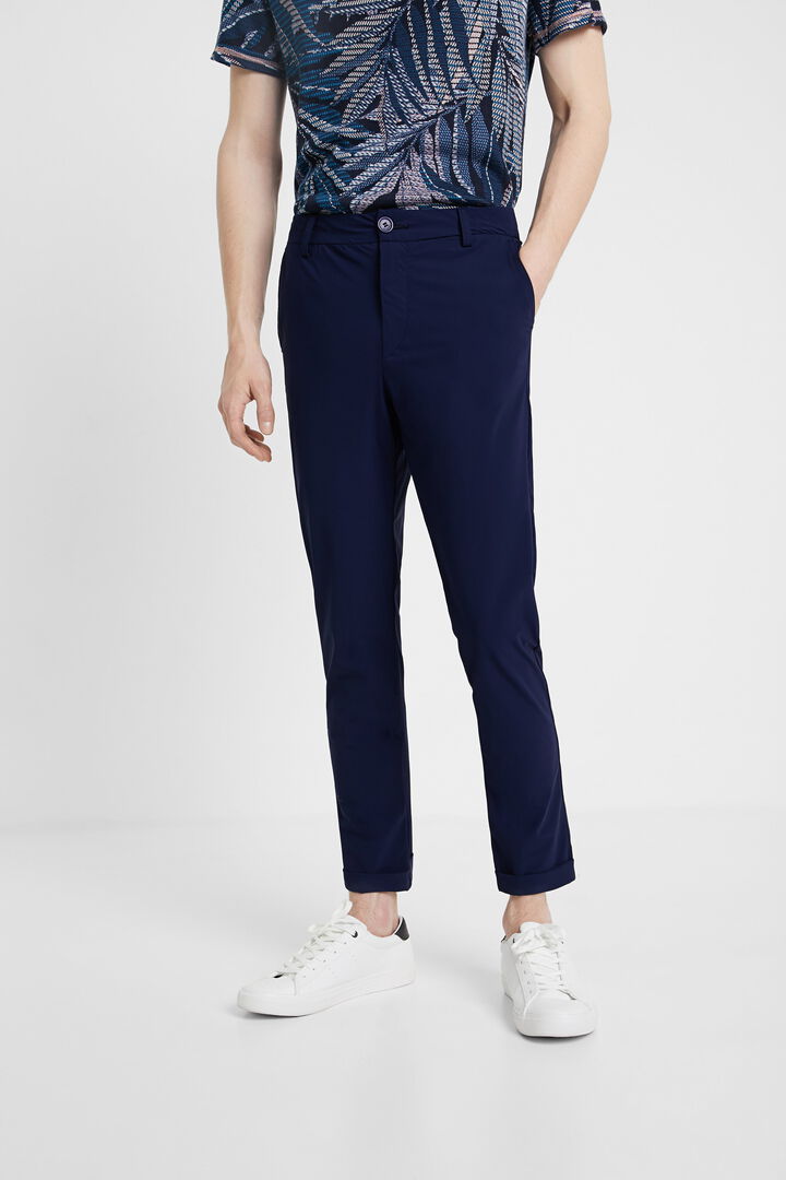 Blue technical fabric trousers | Desigual