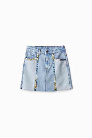Denim patchwork mini skirt | Desigual
