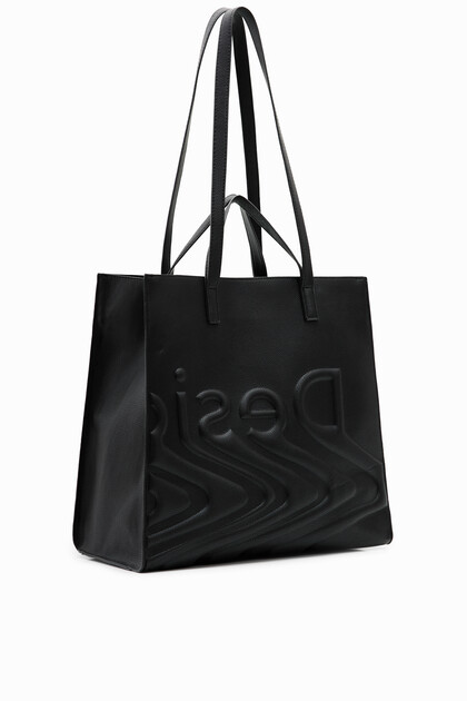 Large square shopper bag with logo