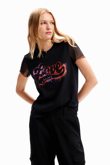 חולצת טי-שירט עם הדפס גרפי לנשים | Desigual