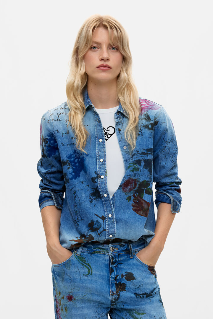 Printed Straight Jeans