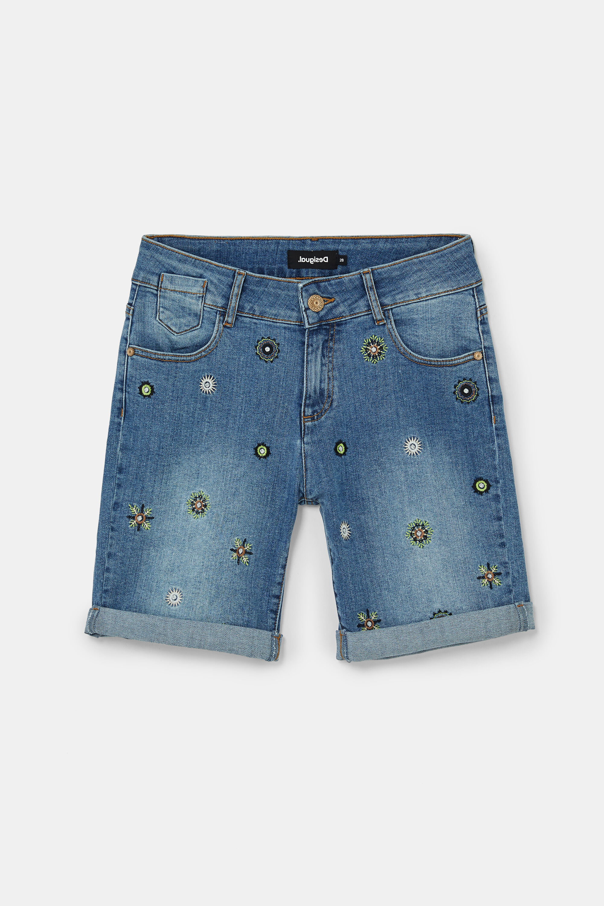 Pantalón vaquero corto mandalas | Desigual.com
