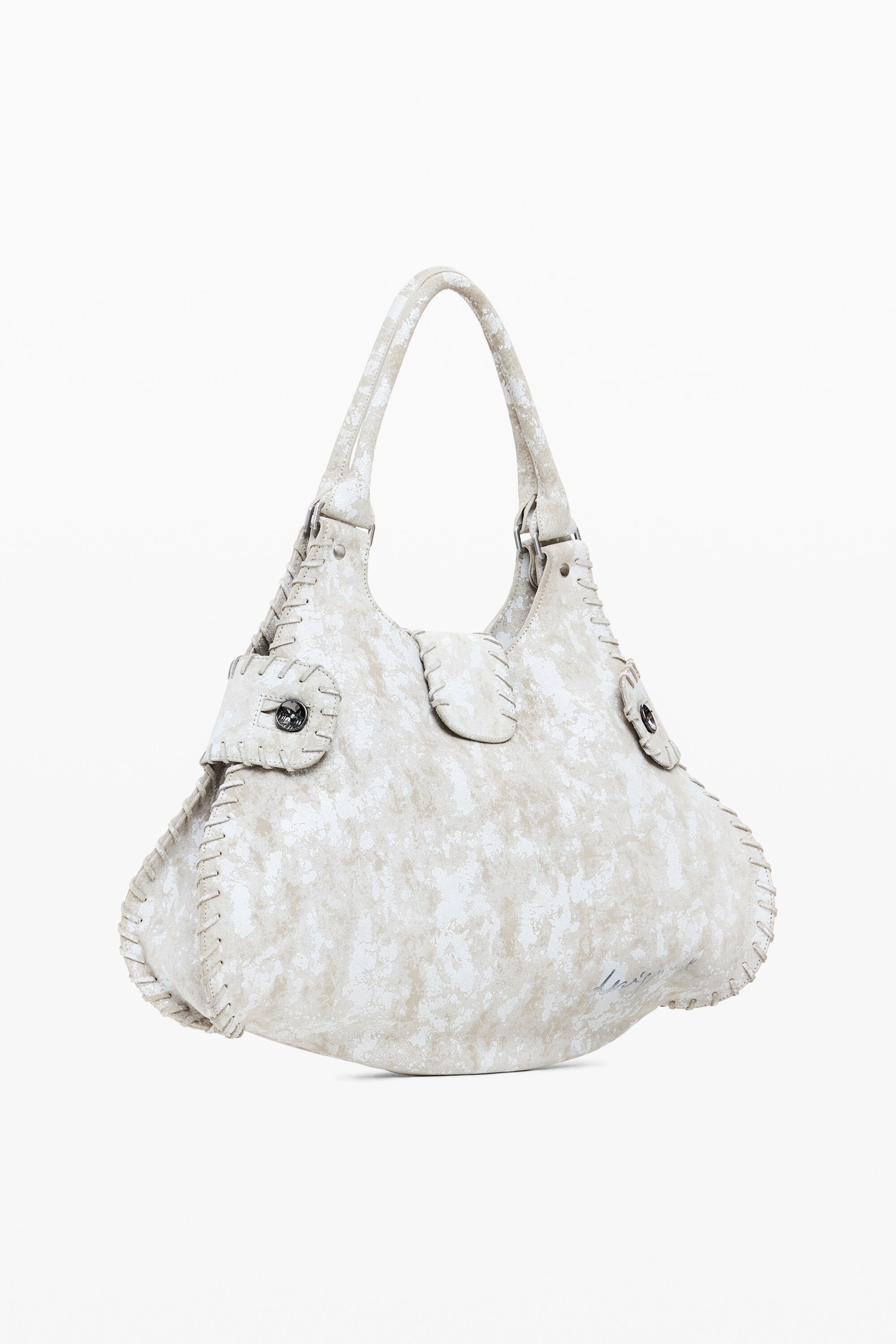 DESIGUAL MEDIUM WOVEN LEATHER BAG 