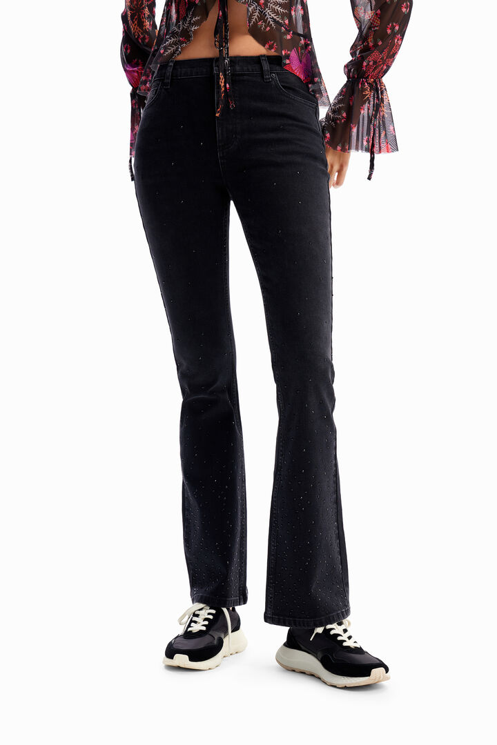 Rhinestone flare jeans | Desigual