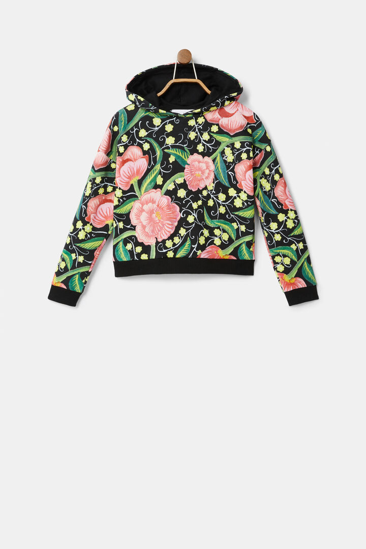 Hooded sweatshirt flowers | Desigual