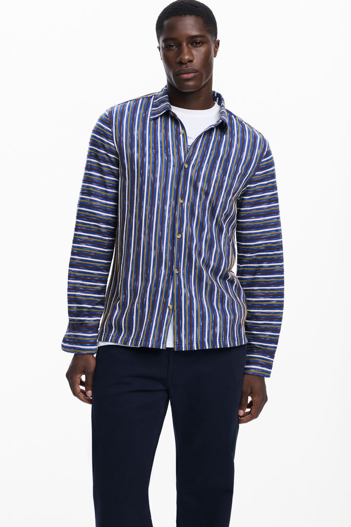 Chemise à rayures multicolores