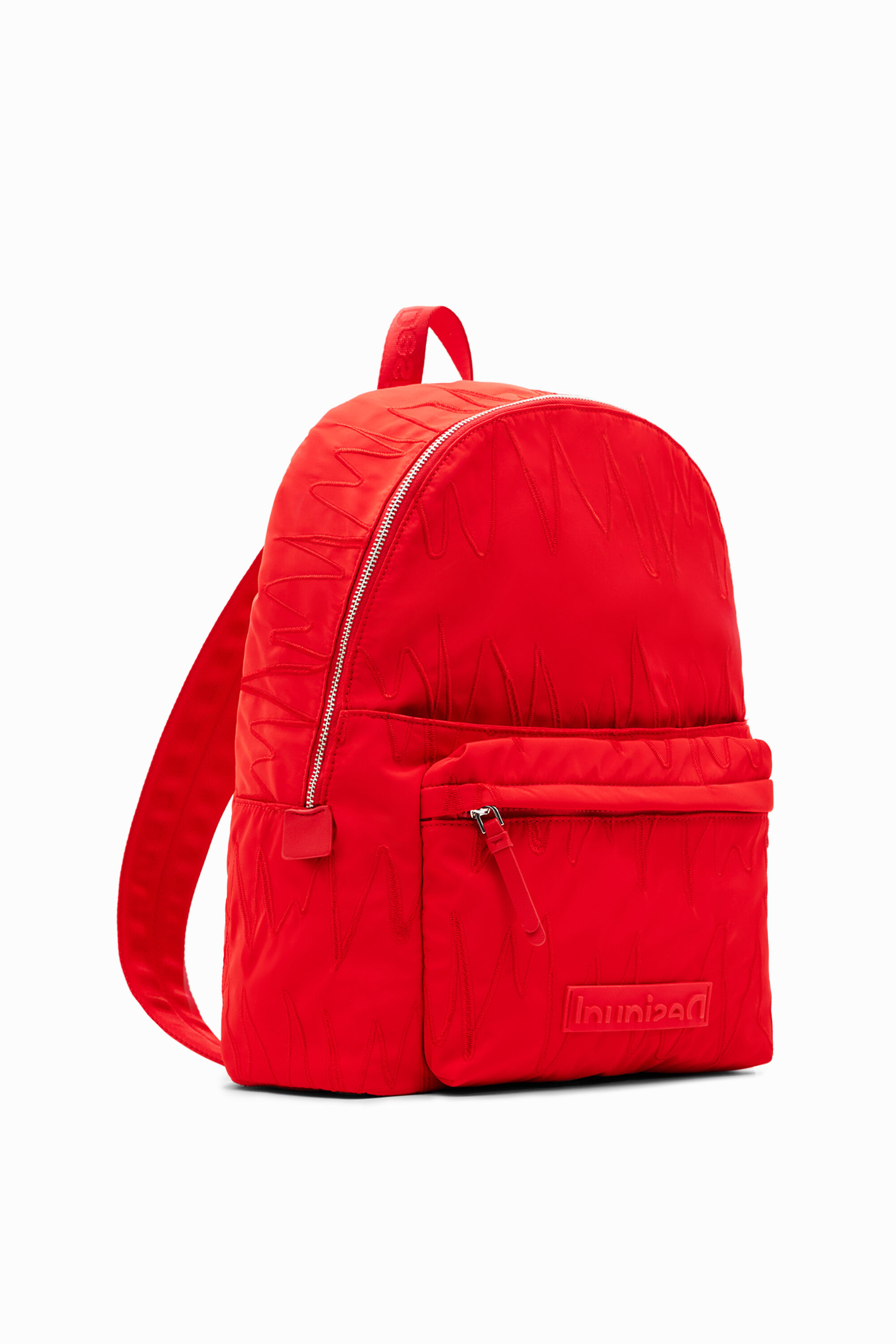 Off white top red quote backpack