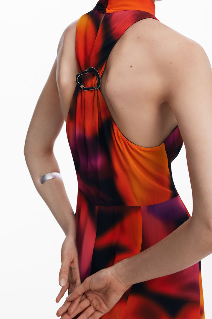 Vestido longo halter flores | Desigual