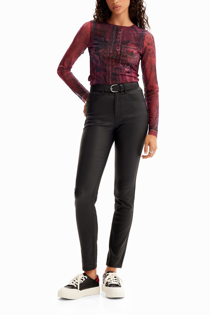 Pantalons efecte pell | Desigual