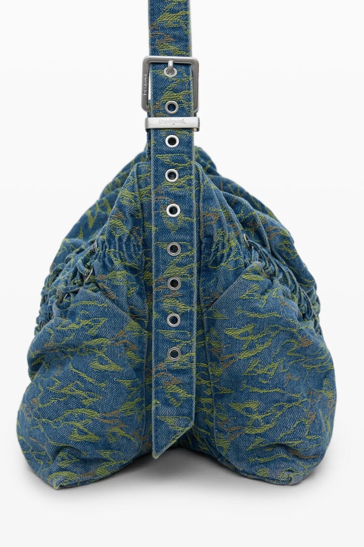 Large braided denim bag | Desigual
