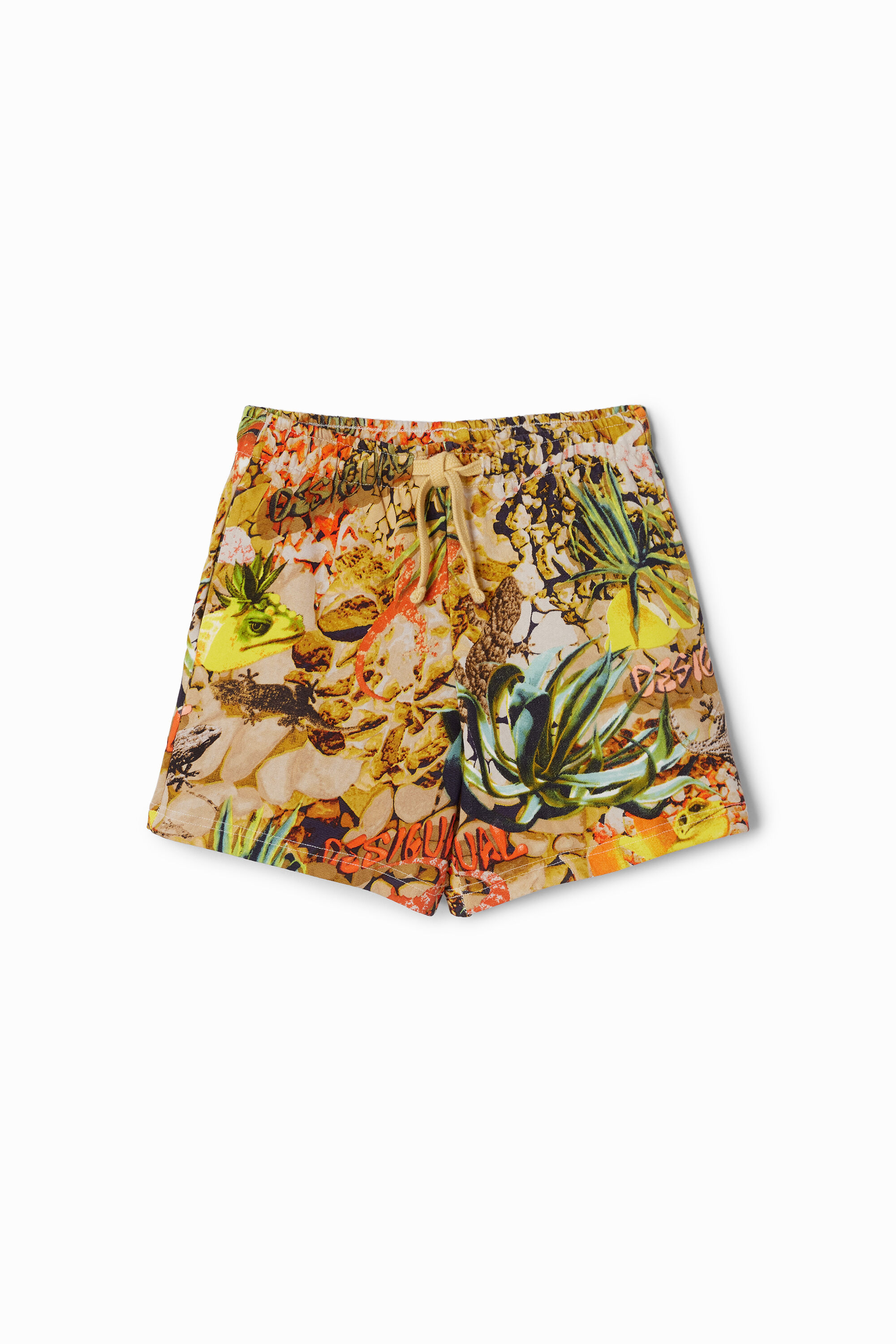Tie-dye Bermuda jogger shorts - BROWN - 5/6