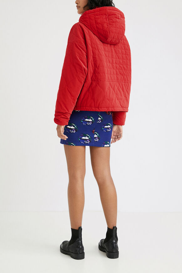 Short quilted hooded jacket | Desigual