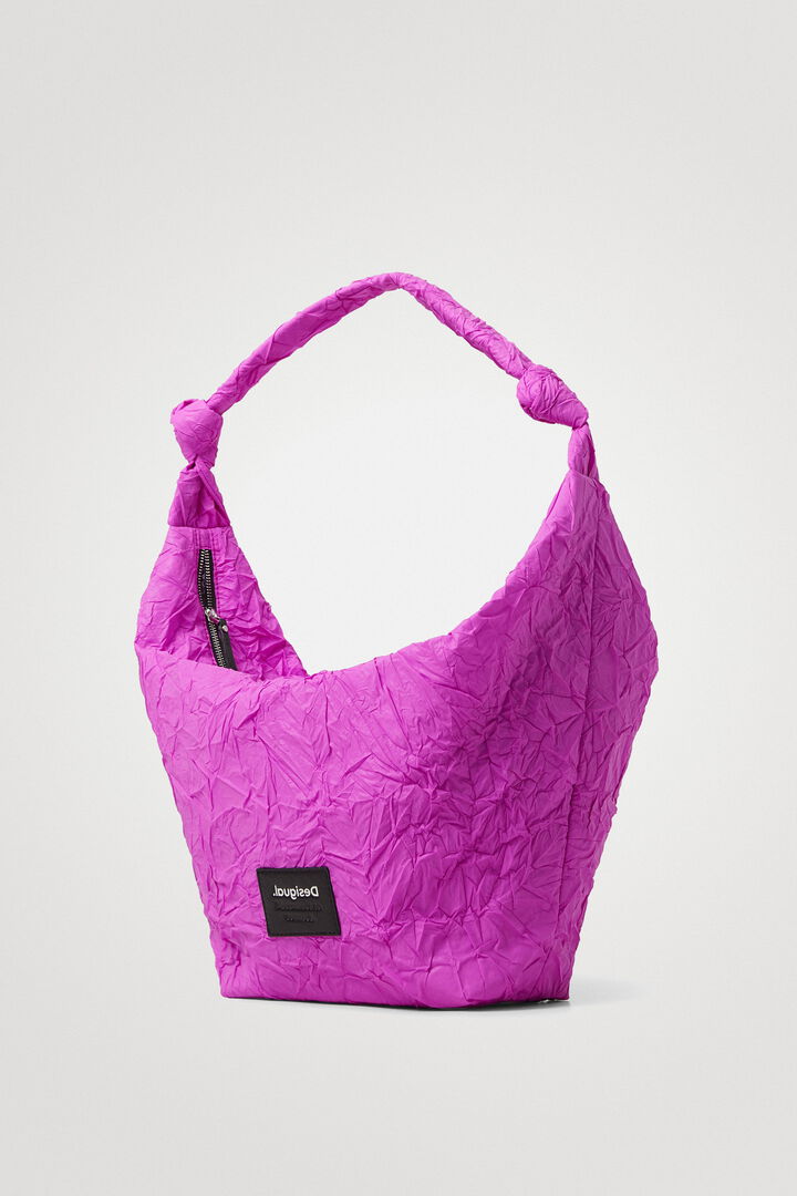 Wrinkled paper effect shoulder bag | Desigual