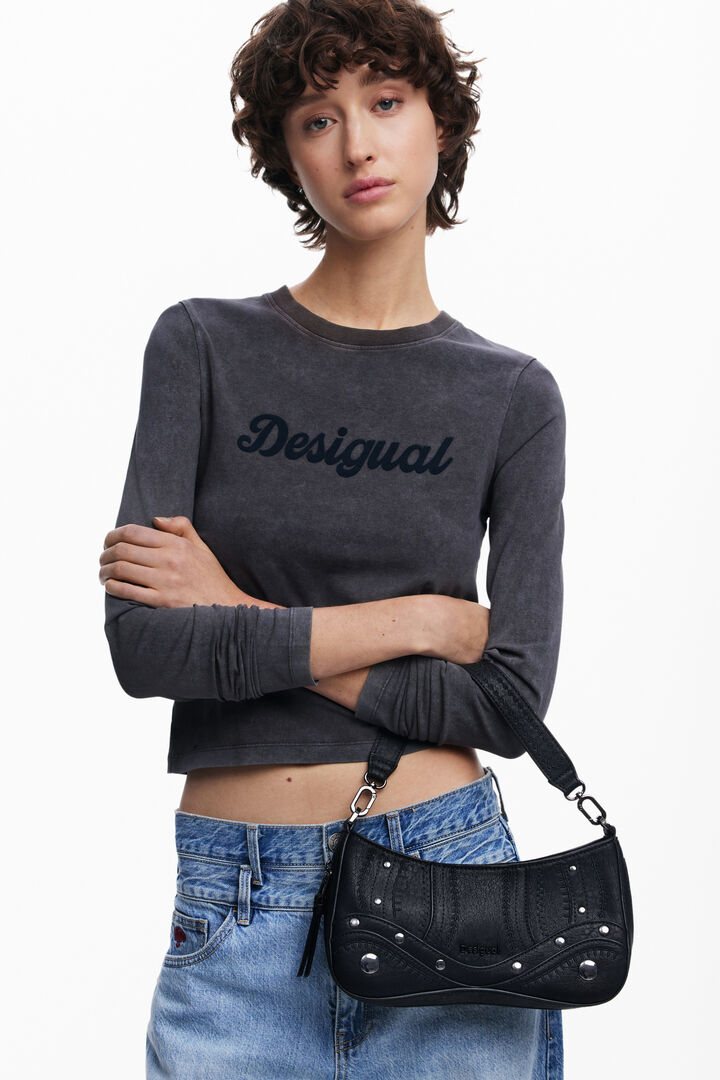 Bolso efecto piel bordados pequeño | Desigual