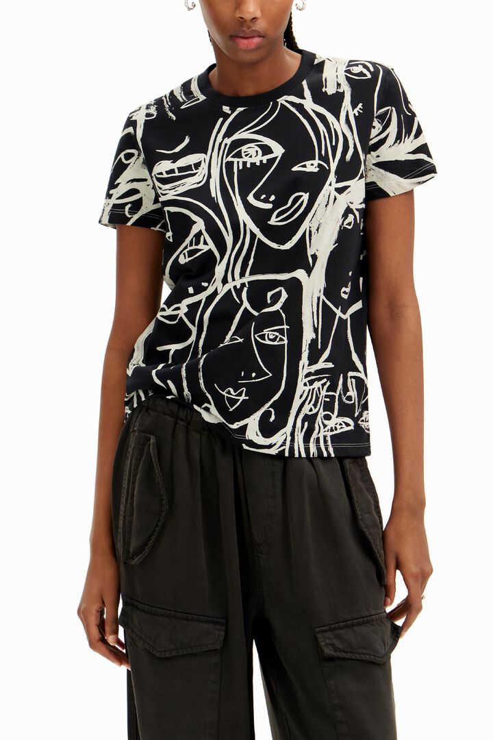 Camiseta caras contraste | Desigual