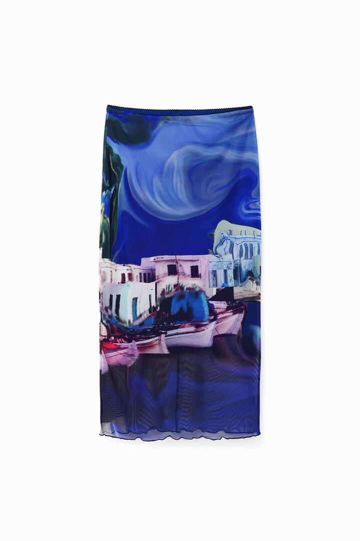 M. Christian Lacroix landscape midi skirt