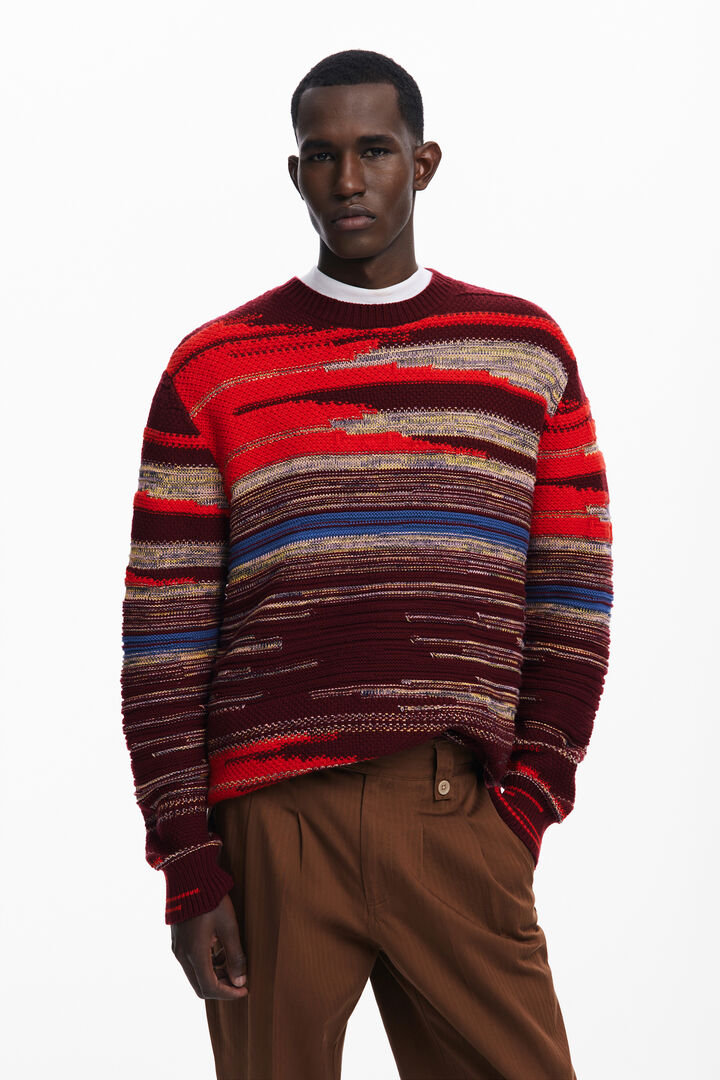 Thick striped sweater