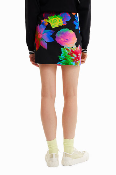 Slim floral mini skirt | Desigual