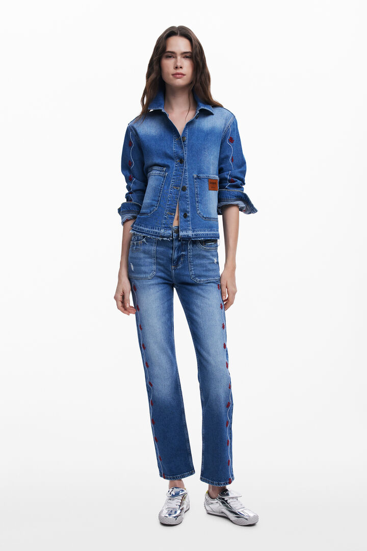 Cazadora denim flores | Desigual