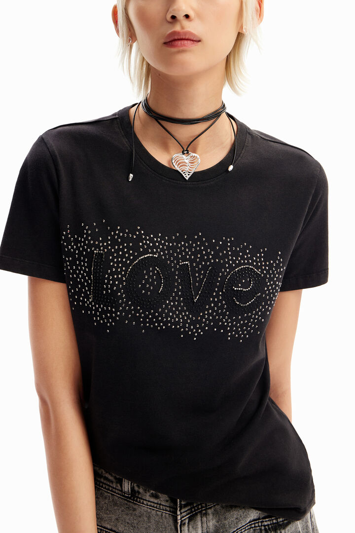 T-shirt strass Love | Desigual