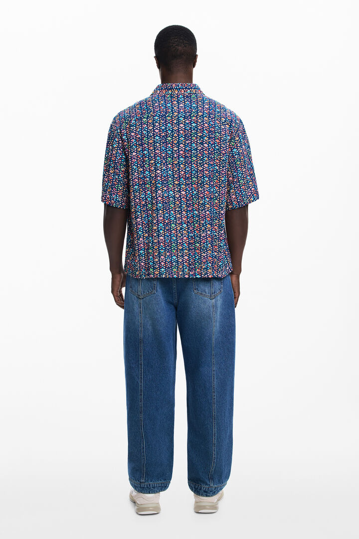 Short-sleeve shirt with ethnic embroidery | Desigual