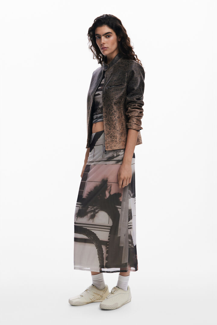 Gradient faux leather biker jacket | Desigual