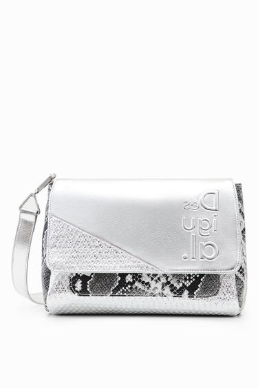 Midsize metallic patchwork crossbody bag | Desigual