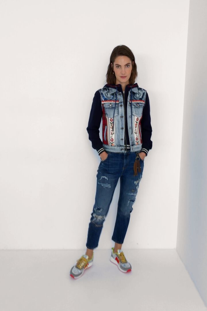 Slim hooded denim jacket | Desigual